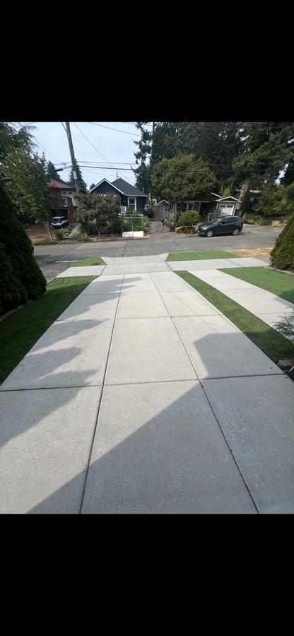 Driveway after pressure washing